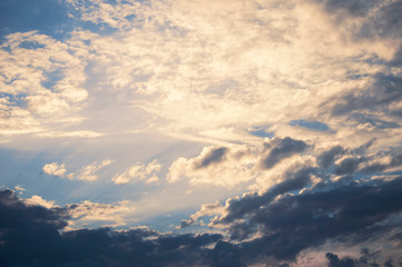 Fototapeta na wymiar White light air clouds on a blue sky