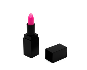 Close up of Pink Lipstick Isolated on White Background.