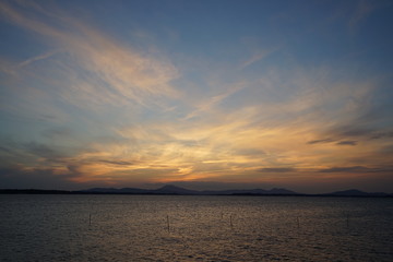 Obraz premium 霞ヶ浦の夕景