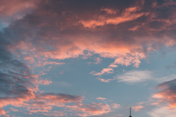 Beautiful sunset cloudy sky for background