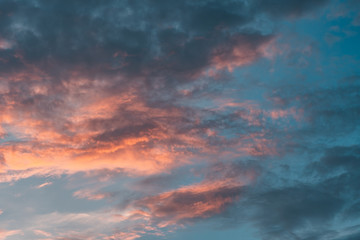Fototapeta na wymiar Beautiful sunset cloudy sky for background