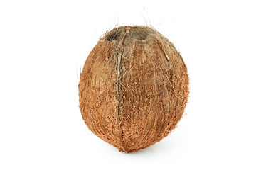 coconut isolated on white background with clipping path. Perfectly retouched. ready-to-use food images. Pack shoot.