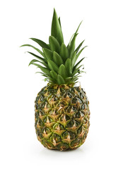 Fototapeta premium a pineapple isolated on white background with clipping path. Perfectly retouched. ready-to-use food images. Pack shoot.