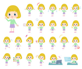 blond hair girl_emotion