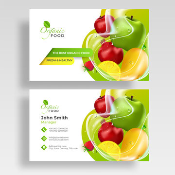 Farm fresh template, banner or flyer presentation with illustration of fresh fruit for healthy life.