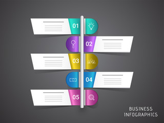 Five steps, Timeline Infographic layout with web icon set, using for Business Infographic presentation or chart.