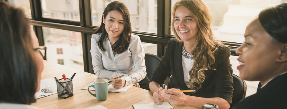 Diverse businesswoman leaders  in office meeting room