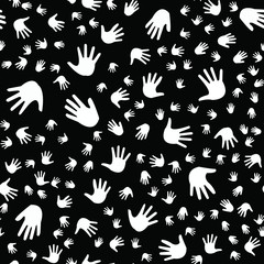 Seamless vector EPS 10 pattern with hands. Teamwork concept