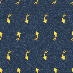 Japanese Golden koi-koi carp fish endless pattern