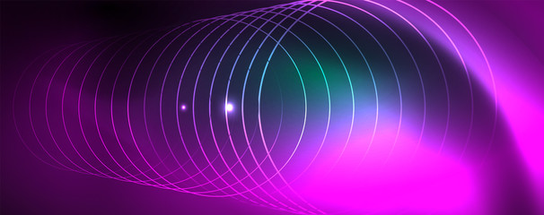 Shiny glowing design background, neon style lines, technology concept, vector