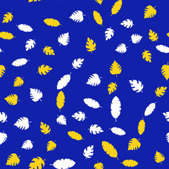 Leaves Seamless vector Pattern. Flat style floral Background. 