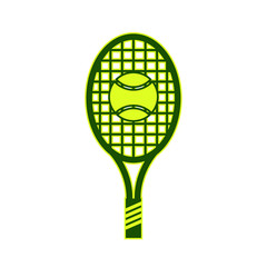 Stock Illustration Tennis Racket and Ball on White Background