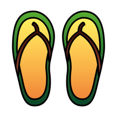 rubber flip flops accessory on white background