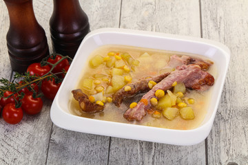 Peas soup with ribs