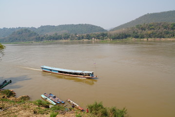 boat on the  mekong river