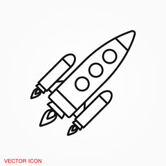 Fototapeta premium Rocket icon illustration vector sign symbol for design