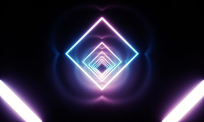 Naklejka premium Neon light tunnel