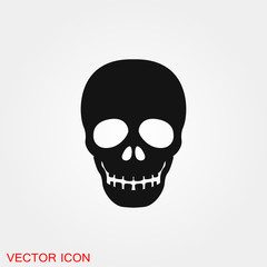 Skull icon vector sign symbol for design