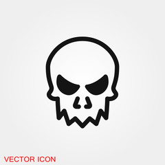 Skull icon vector sign symbol for design