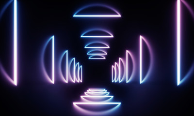 Neon light tunnel