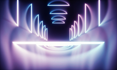 Neon light tunnel