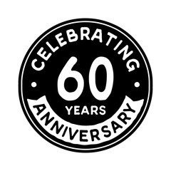 60 years anniversary logo template. Vector and illustration.