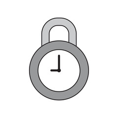 Vector icon concept of closed clock padlock.