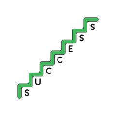 Vector icon concept of success stairs.