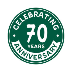 70 years anniversary logo template. Vector and illustration.