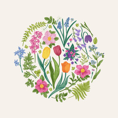 Floral round composition.