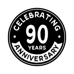90 years anniversary logo template. Vector and illustration.