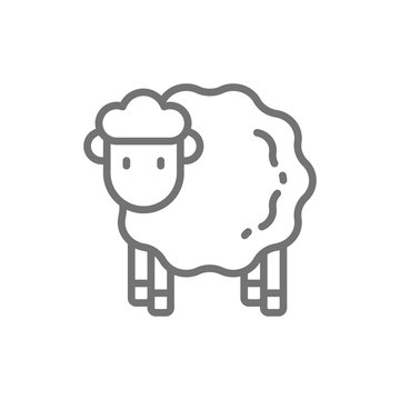 recommend clip art: Vector sheep, lamb line icon.