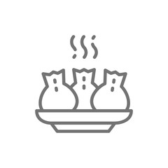 Khinkali, georgian cuisine line icon.