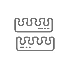 Manicure and pedicure toe separators, nail salon service line icon.