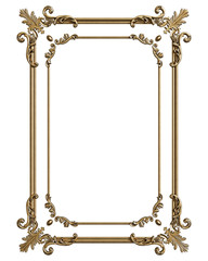 Classic moulding frame with ornament decor for classic interior isolated on white background