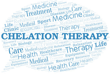 Chelation Therapy word cloud. Wordcloud made with text only.