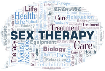 Sex Therapy word cloud. Wordcloud made with text only.