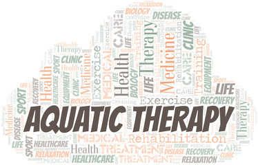 Aquatic Therapy word cloud. Wordcloud made with text only.