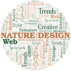 Nature Design word cloud. Wordcloud made with text only.