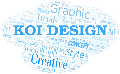 Koi Design word cloud. Wordcloud made with text only.