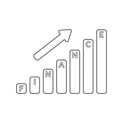 Vector icon concept of finance sales bar graph up.