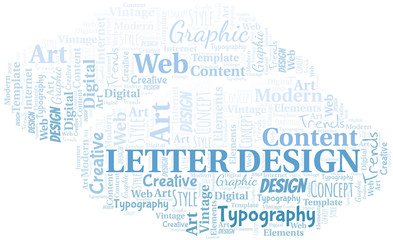 Letter Design word cloud. Wordcloud made with text only.
