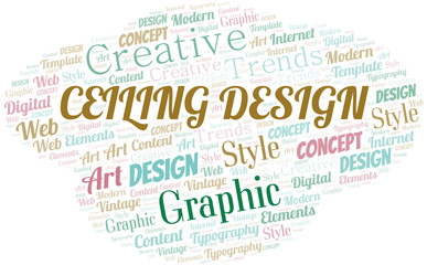 Ceiling Design word cloud. Wordcloud made with text only.