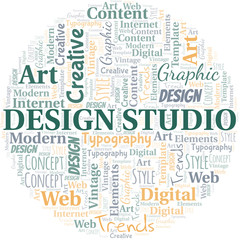 Design Studio word cloud. Wordcloud made with text only.