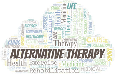 Obraz premium Alternative Therapy word cloud. Wordcloud made with text only.