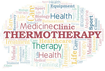 Thermotherapy word cloud. Wordcloud made with text only.