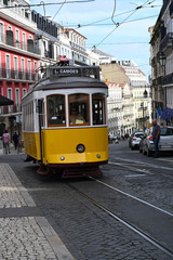 Plakat old tram in lisbon portugal