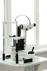 Tall complicated device for intense ophthalmology diagnoses