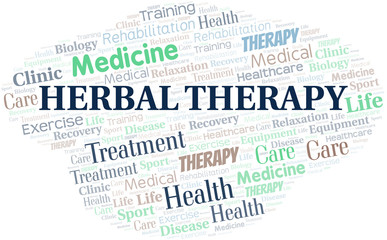 Fototapeta premium Herbal Therapy word cloud. Wordcloud made with text only.