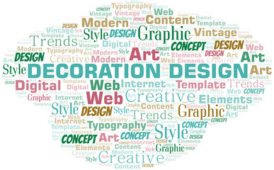 Decoration Design word cloud. Wordcloud made with text only.
